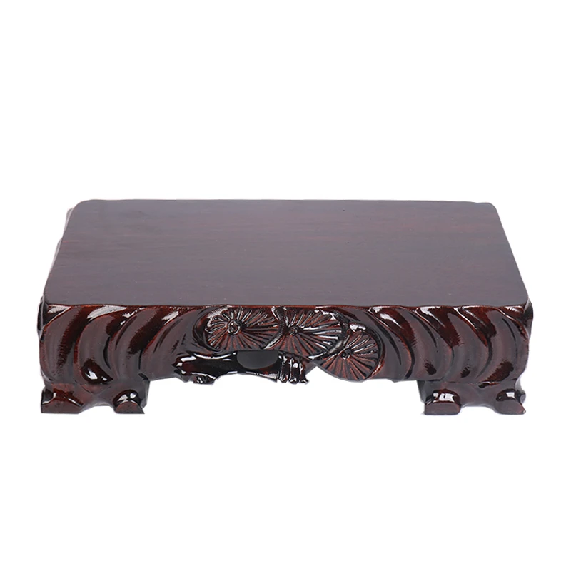 b017-2平板雕松36-21实木奇石底座鱼缸瓷器花瓶花盆景托架大关