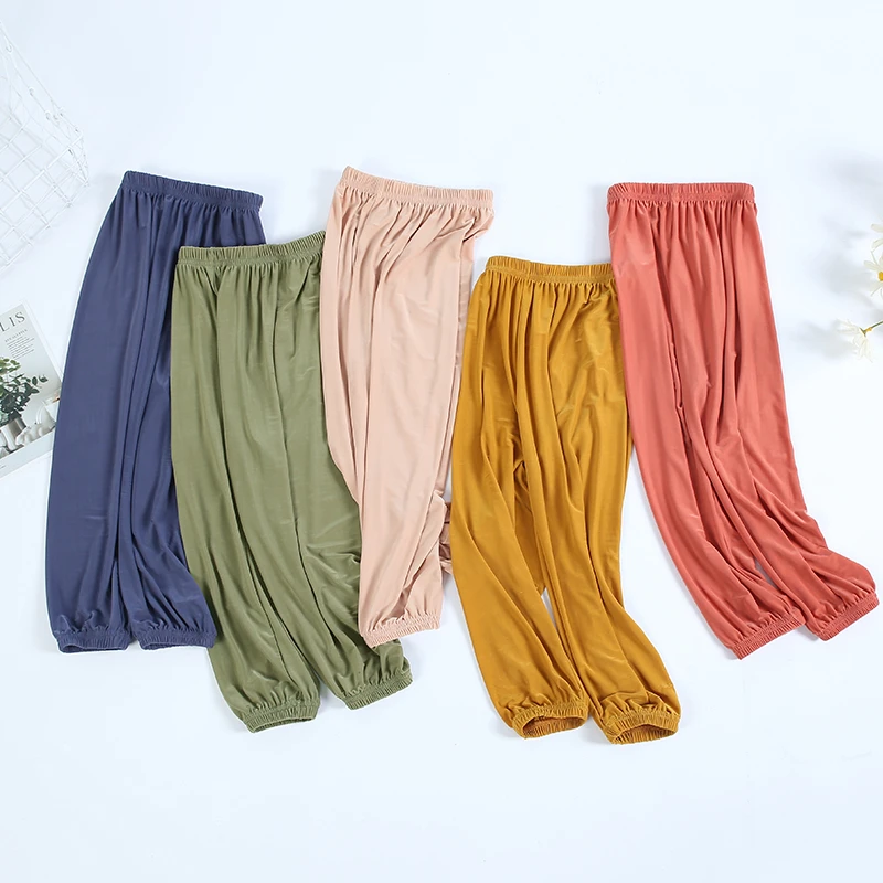 夏季凉凉裤儿童防蚊裤薄款男童宝宝休闲空调居家简约女童裤子外穿