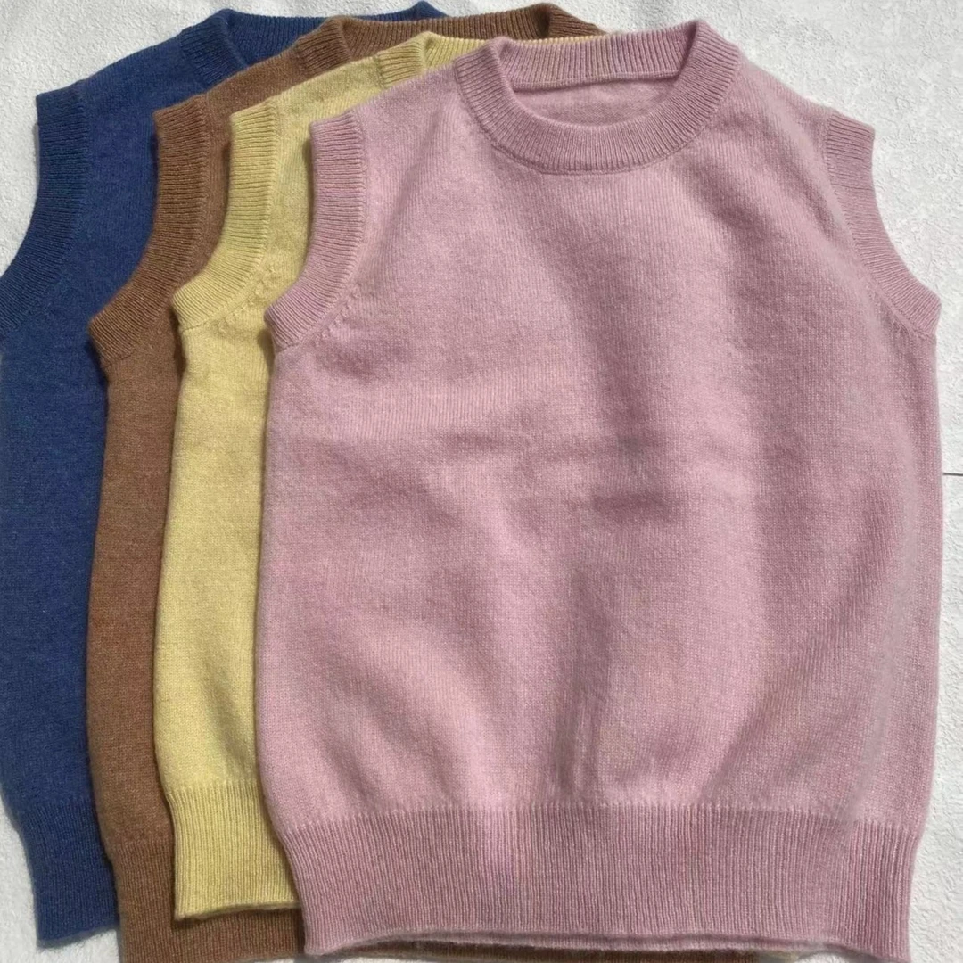 宝宝羊绒衫马甲圆领儿童简约背心男宝女宝套头无袖毛衣秋冬童装