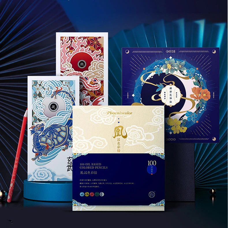 【彩铅+国色书】飞乐鸟油性彩铅百国色彩铅礼盒初学者绘画套装