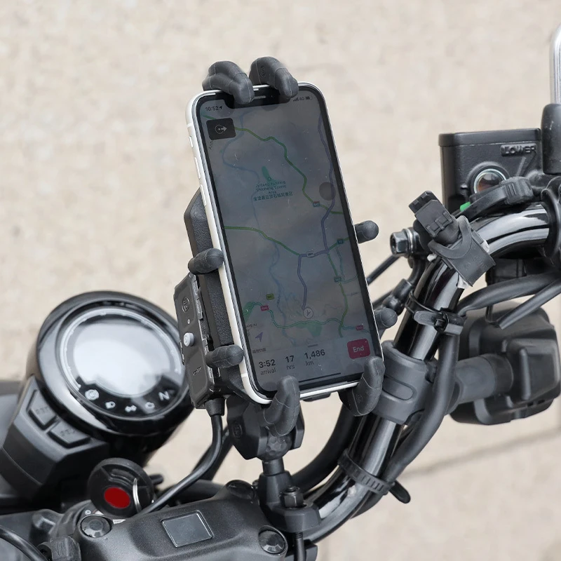 五匹减震手机支架版甲壳 摩托车手机导航支架