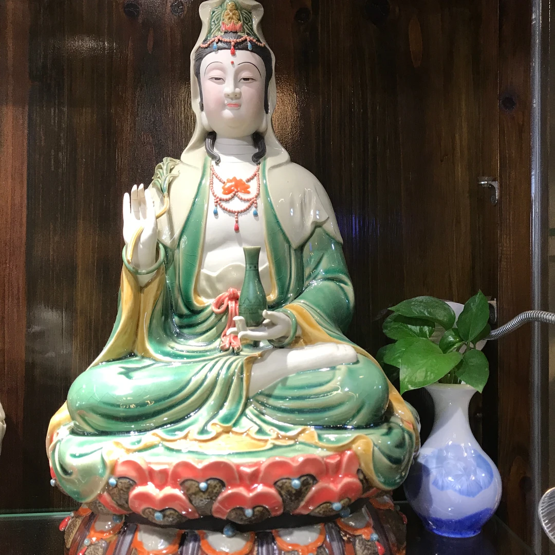 【观音】家居手工摆件、精品石湾公仔摆件/家居陶艺摆件