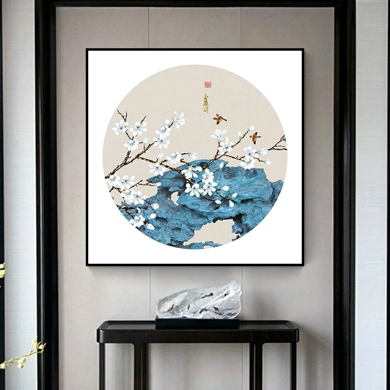 禅意玄关装饰画中式风景走廊过道壁画客厅沙发背景墙画新中式挂画
