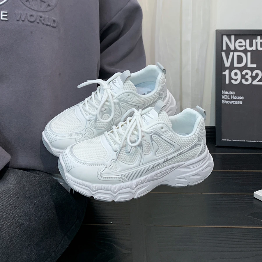 回力爱心白色老爹鞋女2025新款炸街超好看的百搭显脚小运动鞋子女