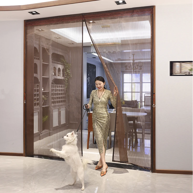 魔术贴防蚊门帘家用卧室粘贴免打孔高档磁性农村大门纱门隔断帘子