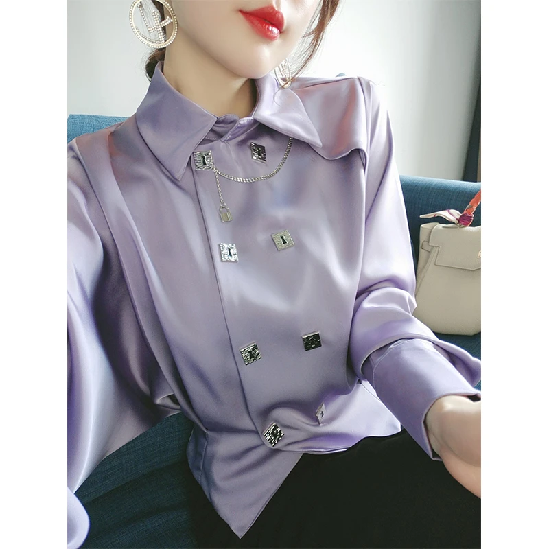 设计感小众高端衬衫女春季2023新款气质休闲时尚上衣女装 HH6330