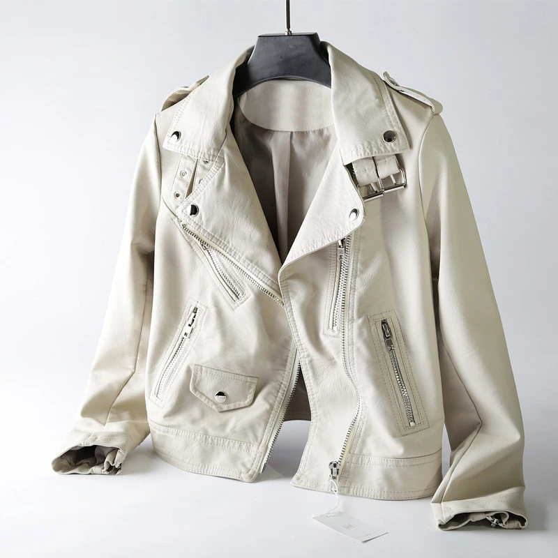 粉丝专享 海宁皮衣女式机车服短款重工修身皮夹克皮个性小外套
