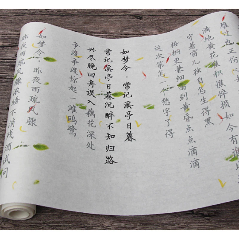 簪花小楷花草诗词李清照诗词名篇20首小楷毛笔宣纸描红字帖长卷