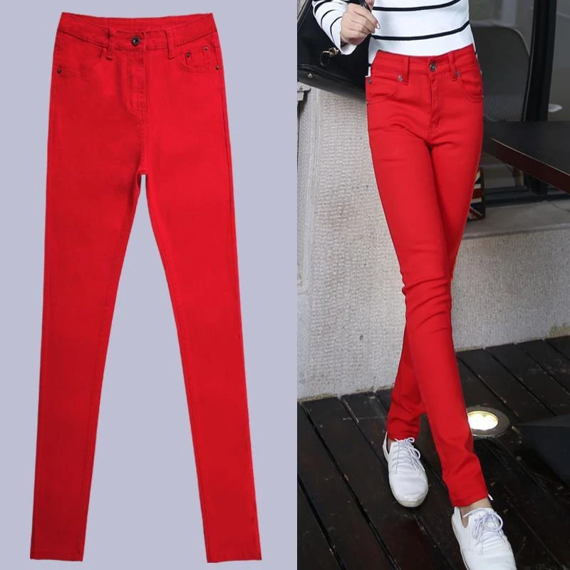 冬季女款爆款2025加绒紧身显瘦小脚百搭铅笔牛仔裤大码女士裤子