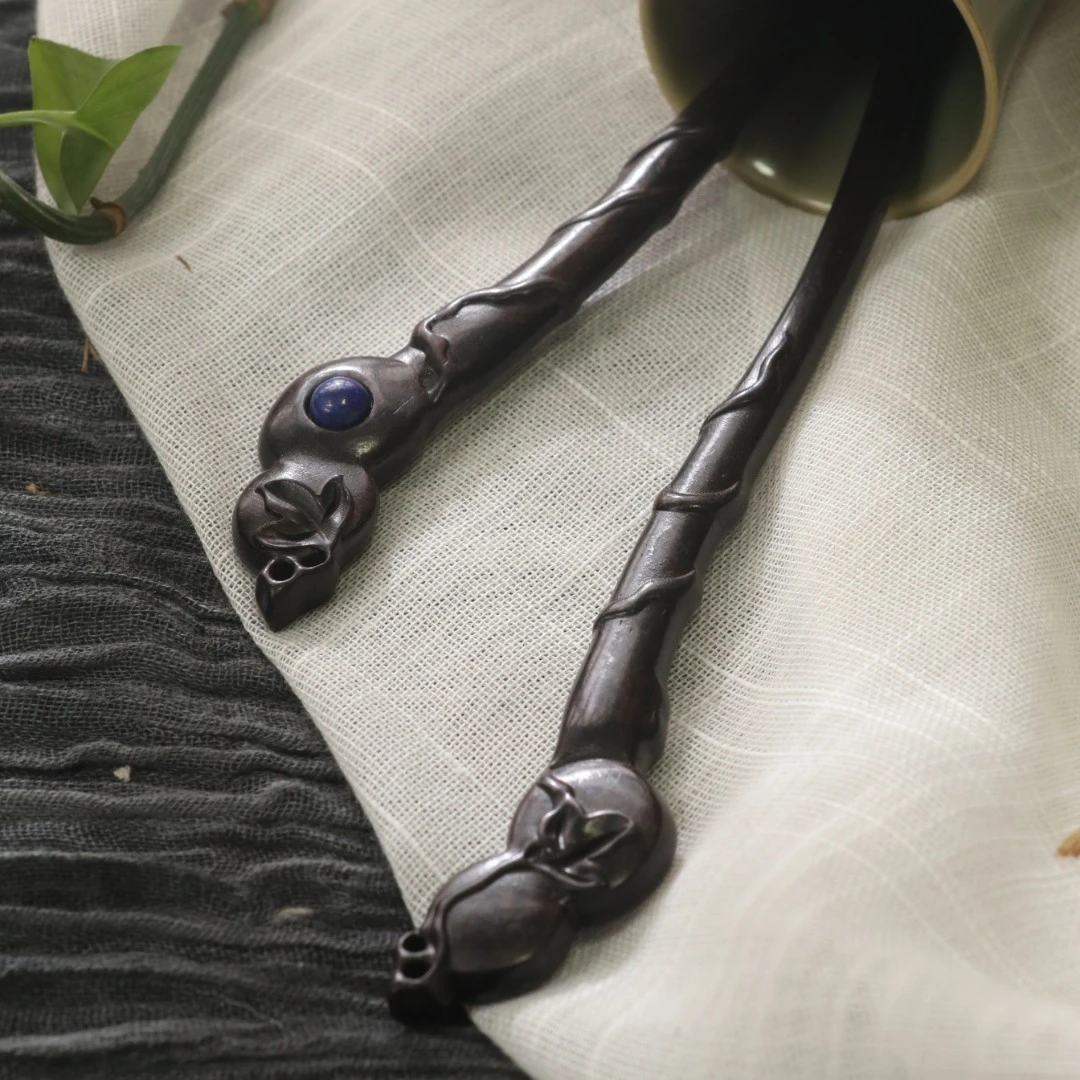 隐木小葫芦紫光檀国风饰物中式美学