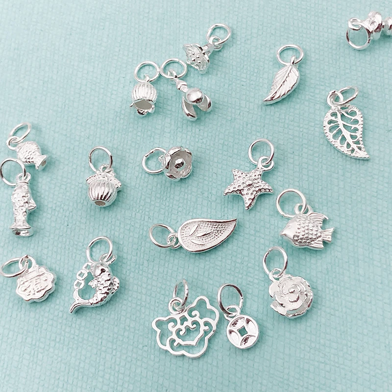 单独项链坠子单吊坠女纯银单颗不含链简约日韩版999项坠网红饰品A