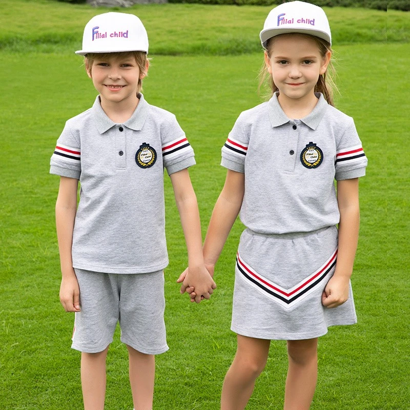 跪乳羊校服套装夏季小学生班服英伦风幼儿园园服短袖裙子两件套