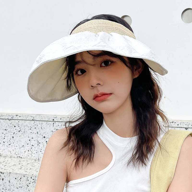 夏季防晒帽子空顶帽防紫外线网红可折叠大檐遮太阳贝壳帽户外骑车