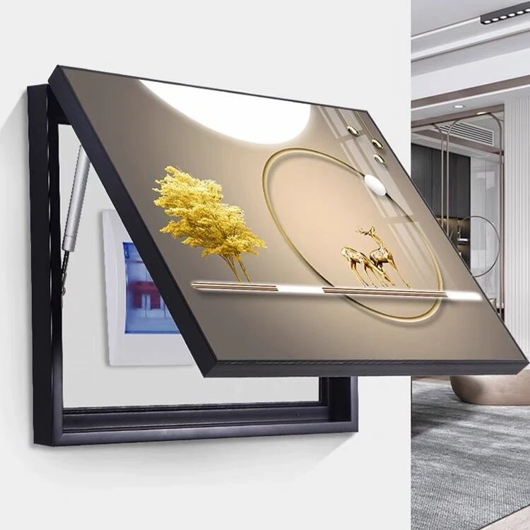 【电表箱装饰画挂画】客厅电闸遮挡箱高端晶瓷手工镶钻装饰画液压款