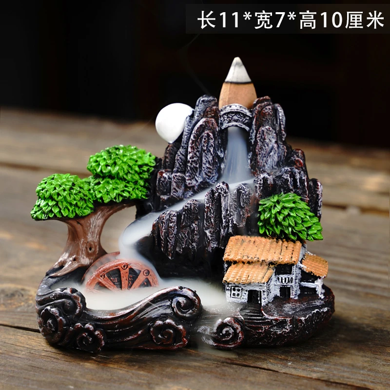 倒流香炉创意摆件陶瓷家用室内香薰厕所臭电视柜摆件新款茶道香塔