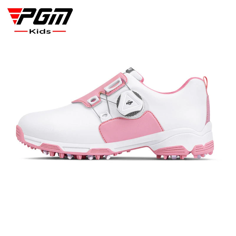 PGM 新品 高尔夫女童球鞋青少年旋转鞋带防侧滑专利儿童防水鞋子