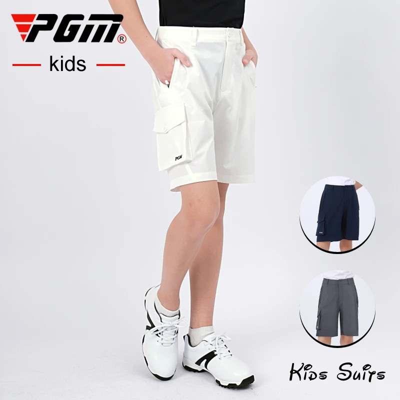 PGM男童高尔夫服饰夏季青少年裤子2024新品弹力腰带透气速干短裤