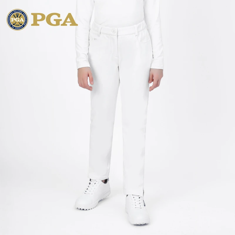 美国PGA儿童高尔夫裤子服饰青少年秋冬运动裤子女童加绒保暖球裤