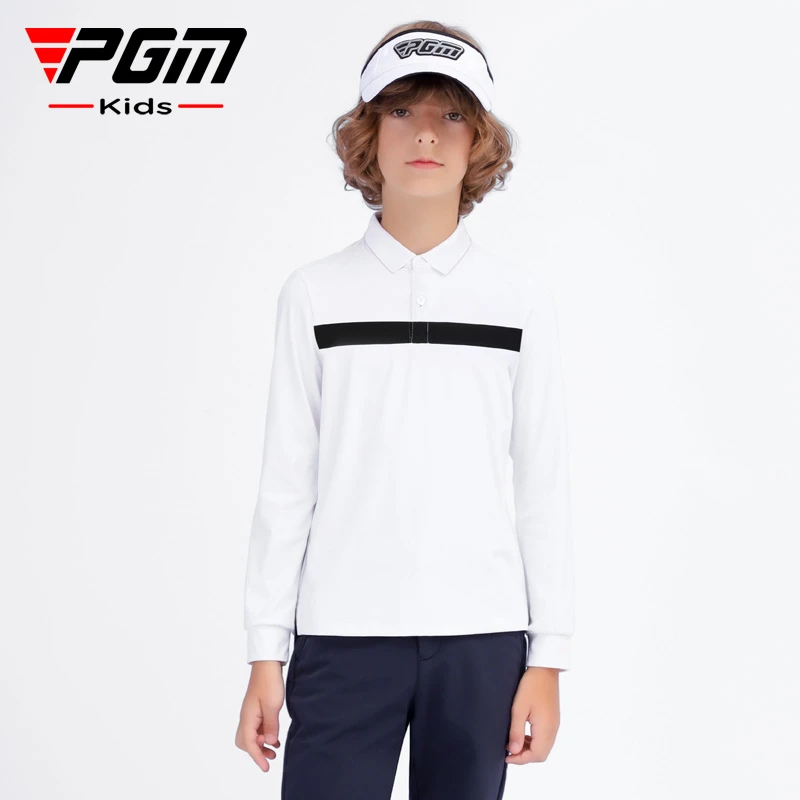 PGM新品儿童高尔夫衣服长袖T恤男童秋冬季青少年高尔夫服饰运动服