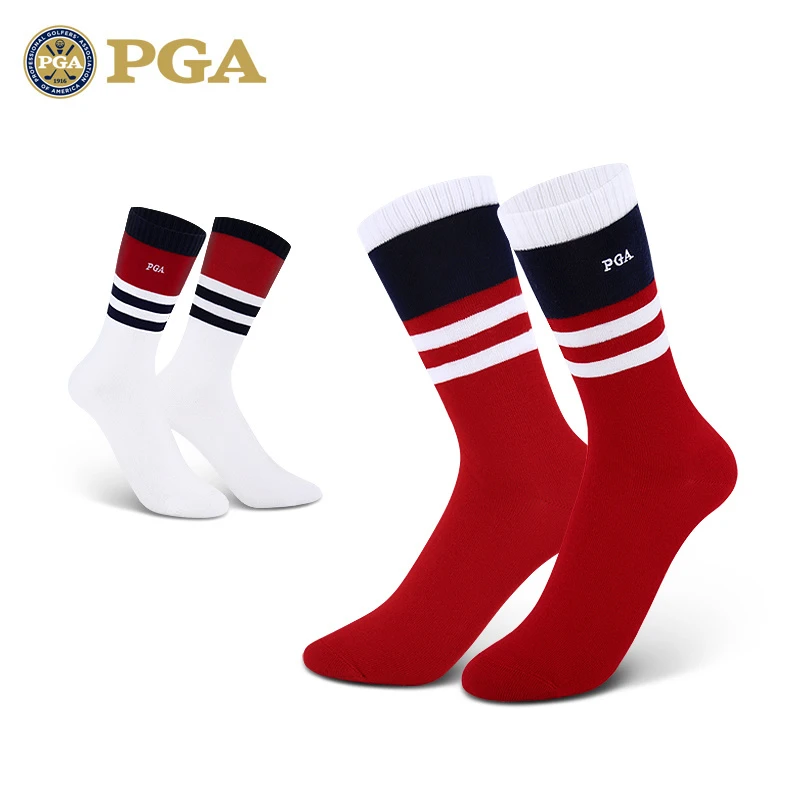 美国PGA2022新款高尔夫袜子女士纯棉中筒袜舒适透气百搭运动袜