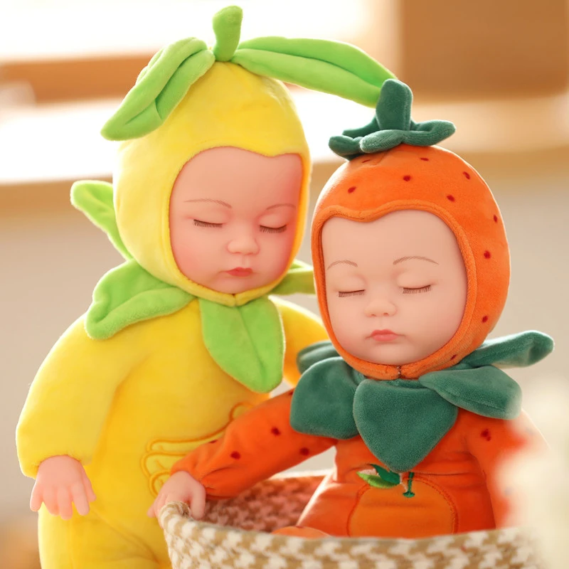 婴儿安抚仿真洋娃娃软胶水果女孩礼物玩偶公仔布娃娃陪睡毛绒玩具