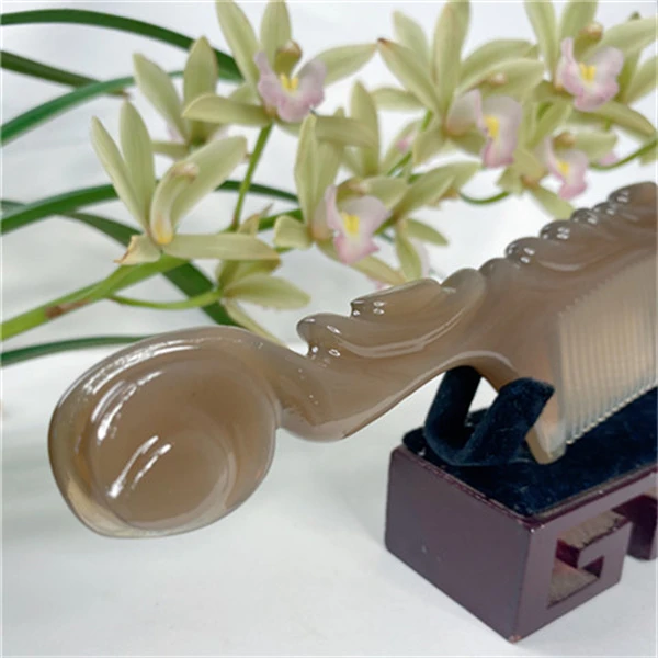 牛角王天然牛角梳如意圆柄精品梳21cm~22cm正宗厚实家用