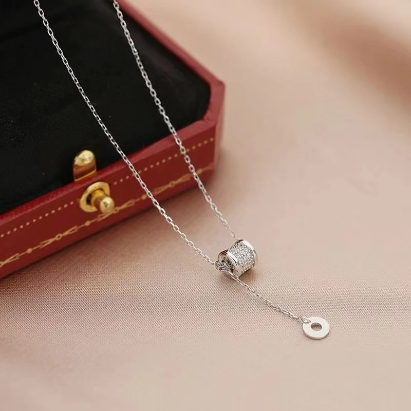 钛钢项链 大蛮腰项链欧式简约满镶时尚轻奢小众感冷淡风ins潮网红