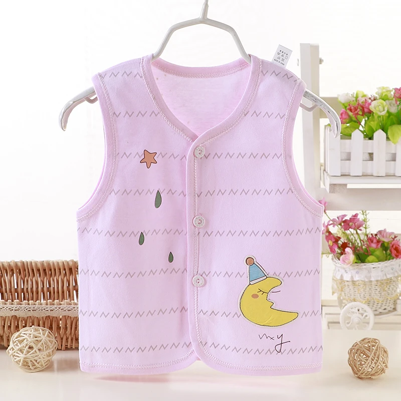 婴儿马甲春秋薄款女男宝宝背心纯棉保暖马夹坎肩新生儿小马甲