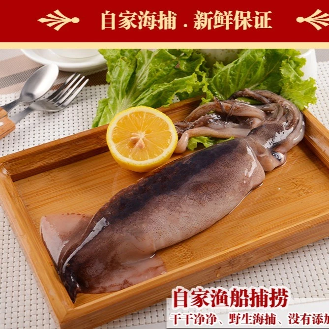 渔鲜福大鱿鱼4斤不用剥皮吃卖货直播冷冻整箱生鲜正宗青岛新鲜吃