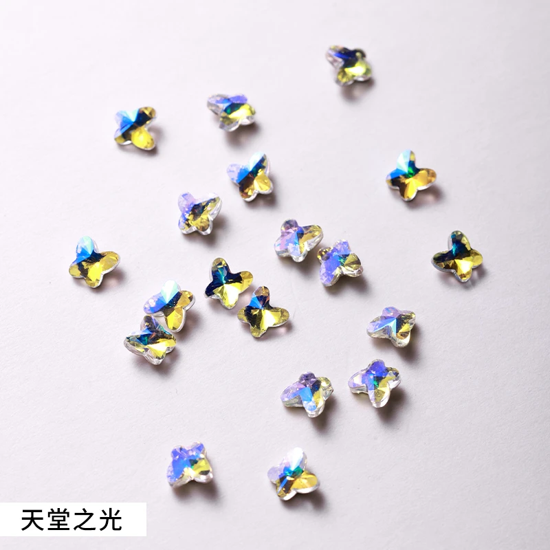 美甲饰品网红蝴蝶钻天堂之光水晶月光尖底小蝴蝶diy美甲饰品配件