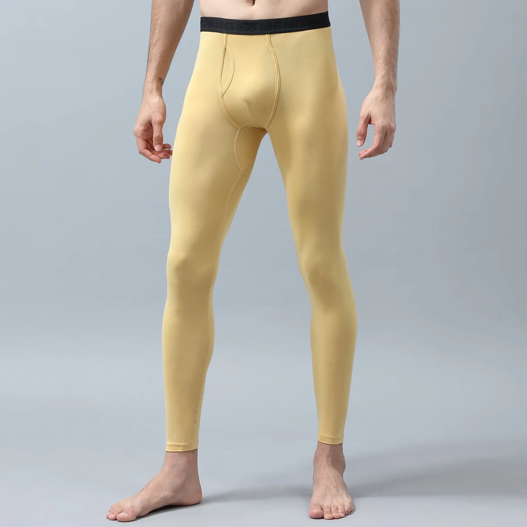 80S莫代尔棉男士秋裤单件紧身薄款保暖打底裤莫代尔棉衬裤棉毛裤