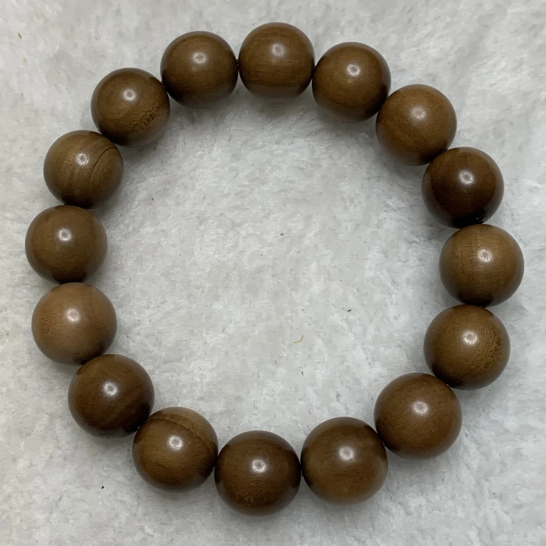 印度迈索尔老山檀香黑肉手串1.4×16颗佛珠手链奶香甜老料