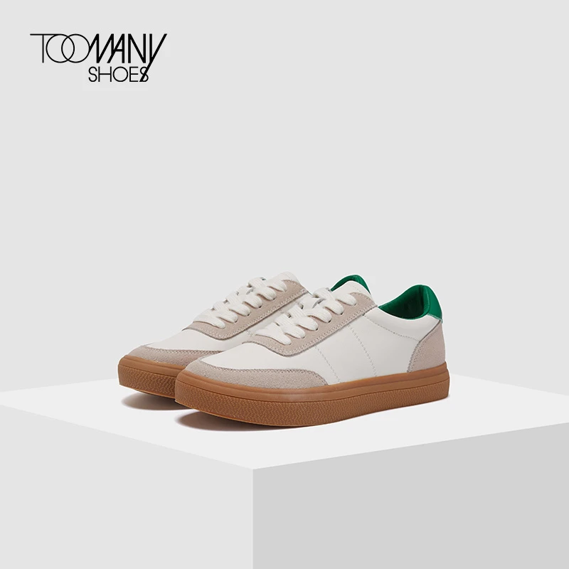 【福利】Toomanyshoes女鞋Jojo拼色平底百搭时尚德训鞋小白鞋