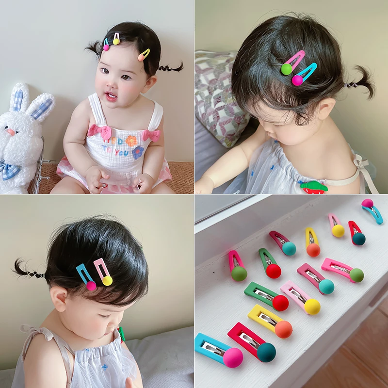黄小妞婴儿BB夹可爱彩色豆豆迷你女宝宝碎发小发卡小女孩发饰头饰