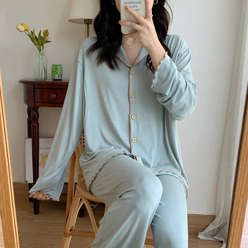 珈莹艾莫代尔月子服夏薄款产后哺乳家居服怀孕期7月8春秋孕妇睡衣