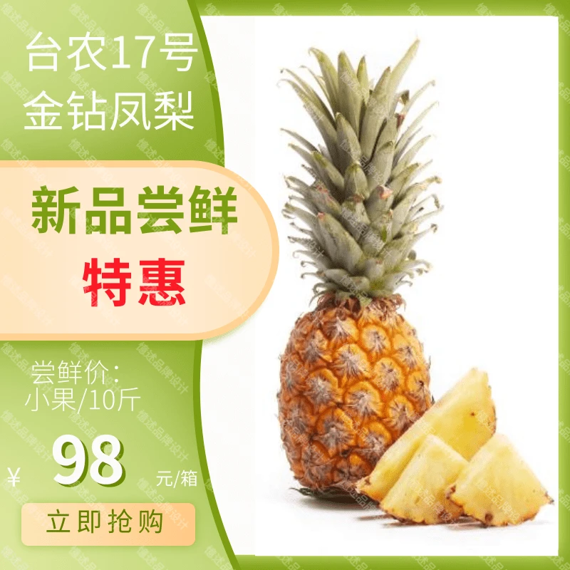 品吉果【果园直发】台农17号金钻凤梨小果 现采现发 拍8斤 发10斤