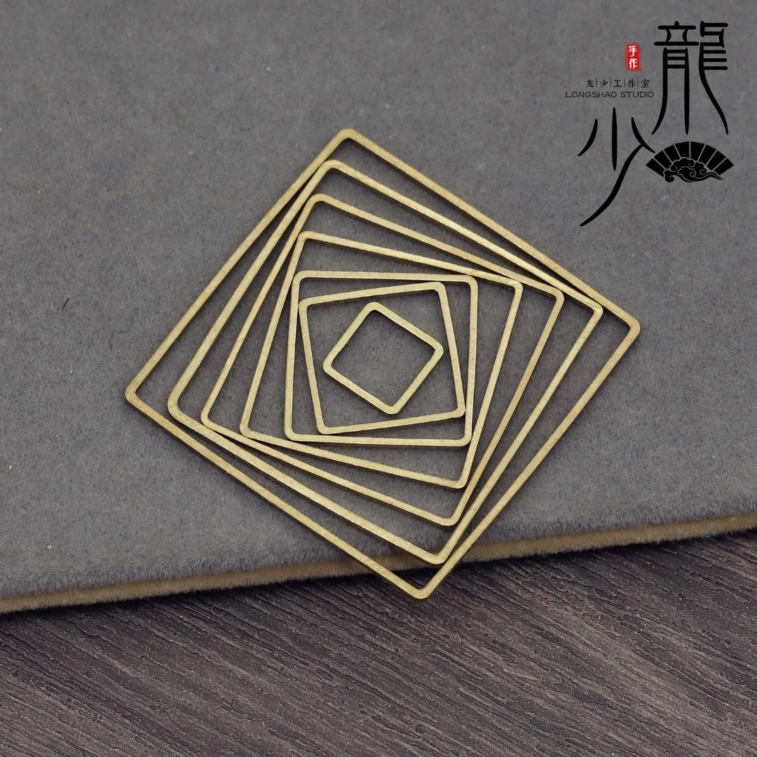 黄铜正方形圈铜圈diy铜环手蜡线工编绳铜圈算盘定型铜圈