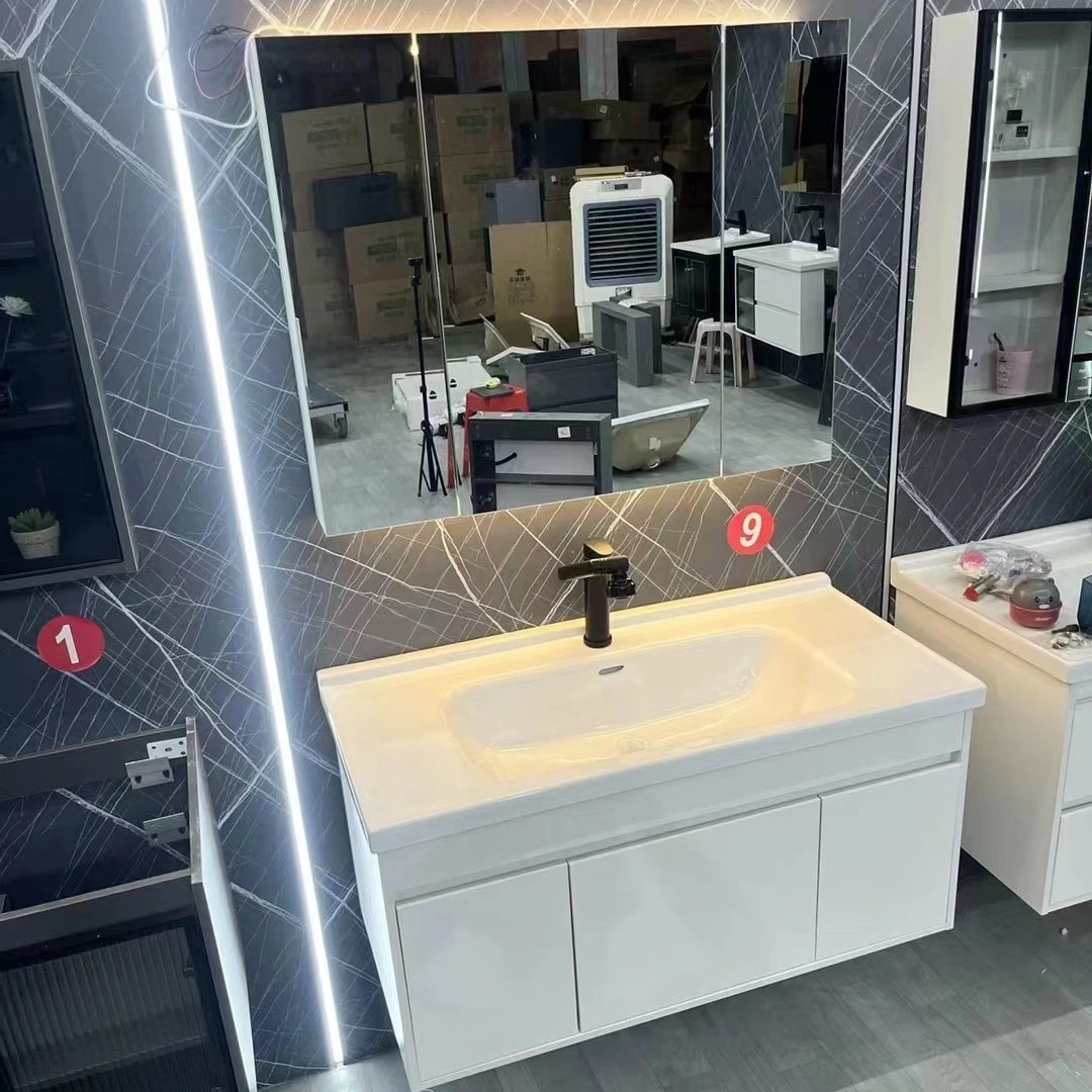 轻奢现代简约免漆板浴室柜组合岩板洗漱台卫生间洗手洗脸盆包安装