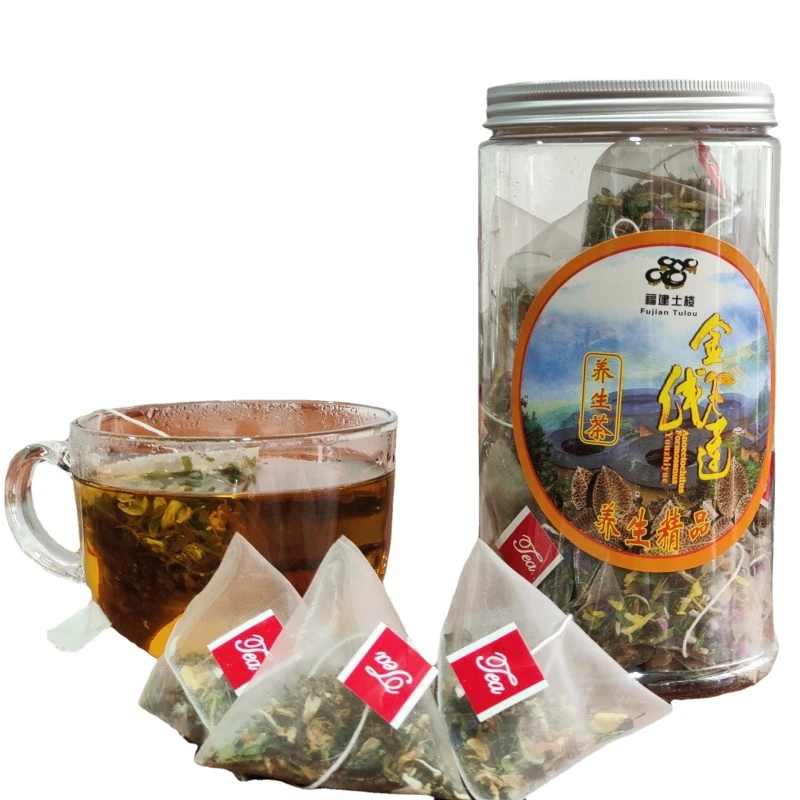 靖致美买3送1福建土楼南靖金线莲花草茶三角包特产金线莲茶罐装