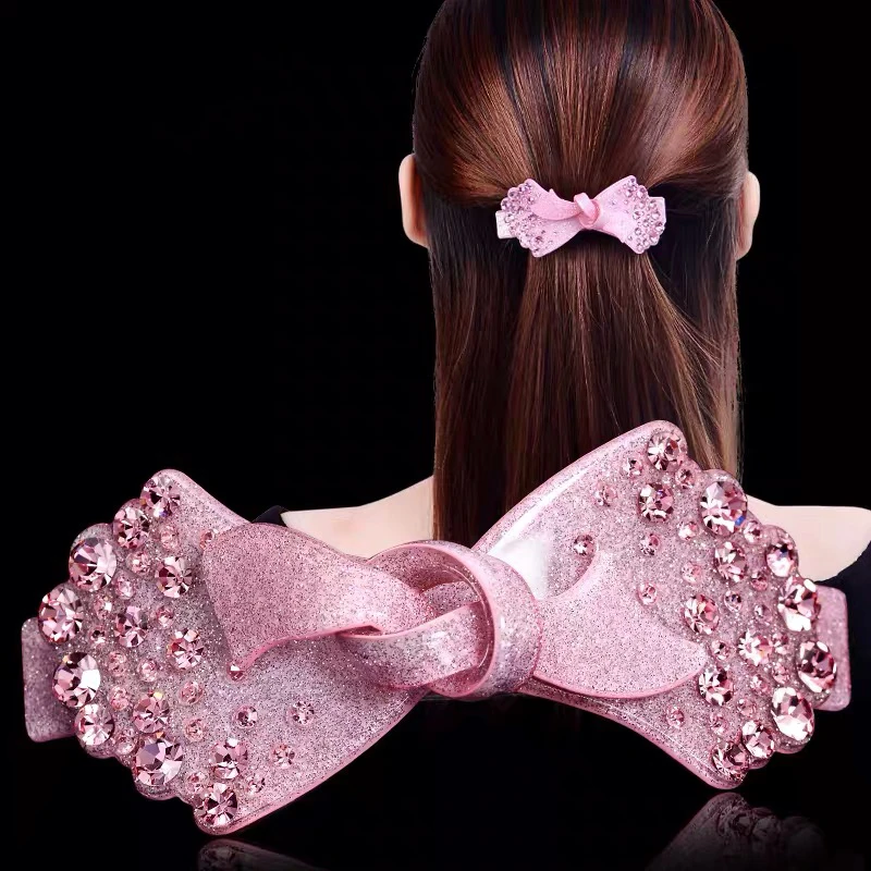 发夹发饰水钻简约百搭成人顶夹蝴蝶结发卡韩版优雅淑女发饰品发夹