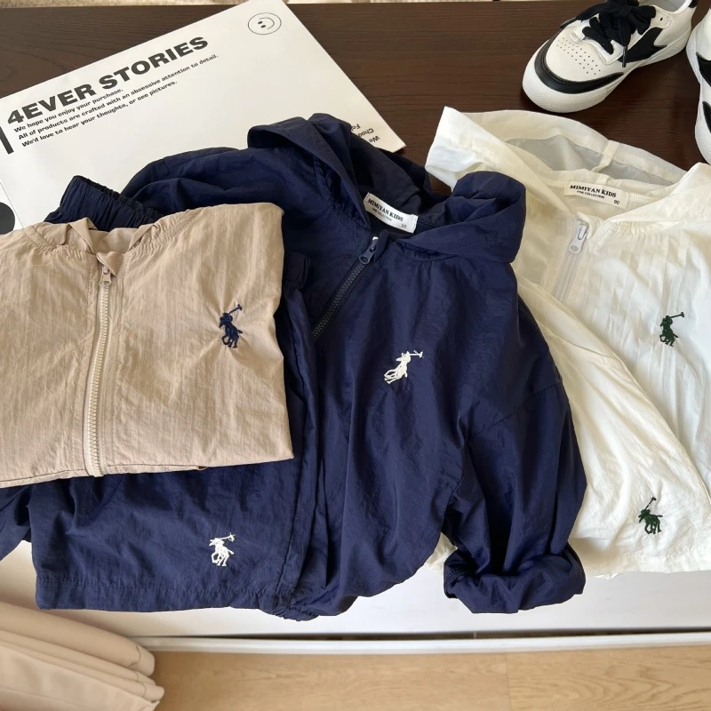 防晒服套装夏季新品2022【外套+短裤】连帽儿童防晒衣休闲女童