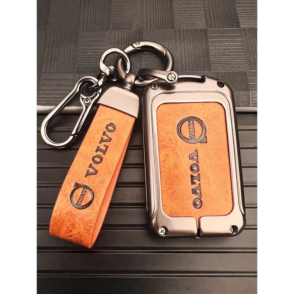 2022/21款沃尔沃xc60钥匙套s90真皮volvo汽车用品s60包xc40壳扣男