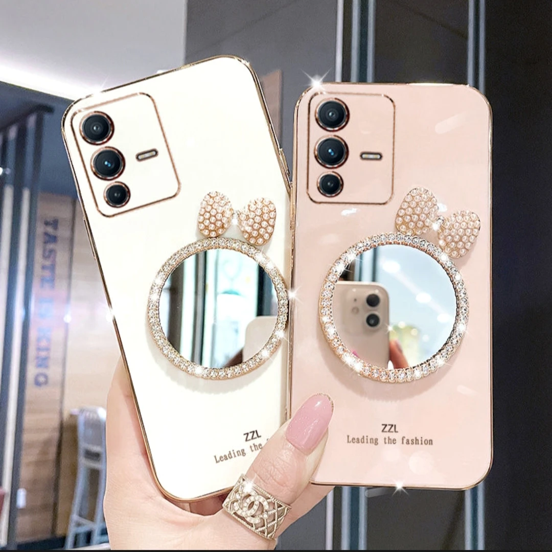 vivos12新款网红蝴蝶结镜子手机壳s12pro女款高级硅胶防摔保护套