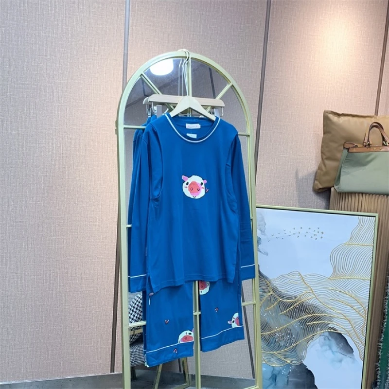 S043深蓝色月子服M90-120L130