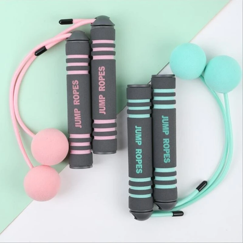 新疆包邮-无绳跳绳负重PVC不绕绳EVA海绵球跳绳舒适锻炼健身通用