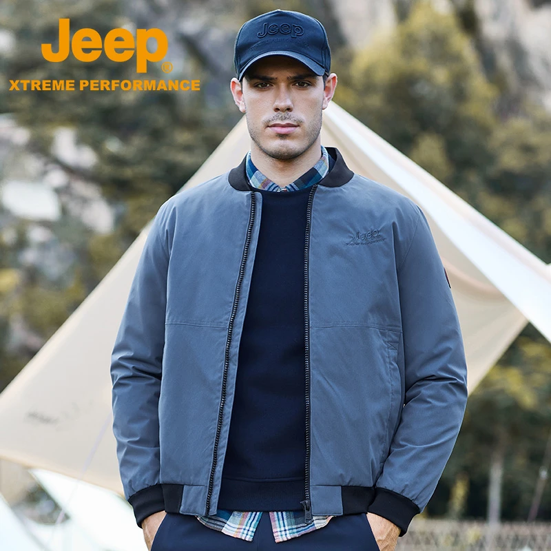 JEEP/吉普男士保暖透气防水羽绒茄克两件套J142095050秋冬休闲