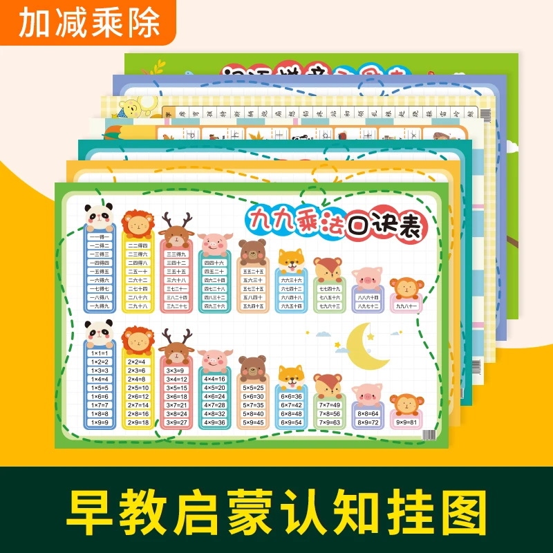 【易蓓】儿童启蒙小学生英语26个字母表大小写标准书写挂图墙贴纸