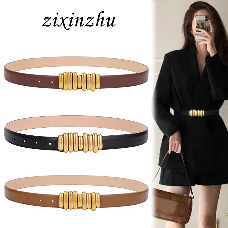 女士细腰带真皮装饰西装裙子时尚百搭裤子皮带女款爆款2025新款潮