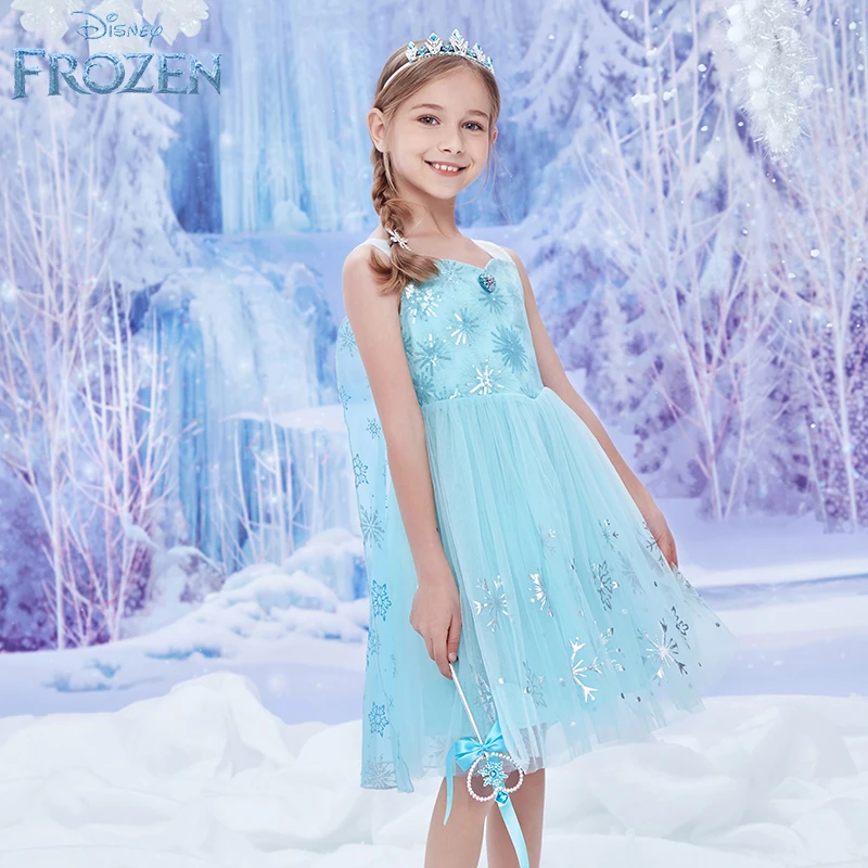 Disney/迪士尼艾莎公主女童连衣裙夏装儿童公主裙礼服蓬蓬裙纱裙