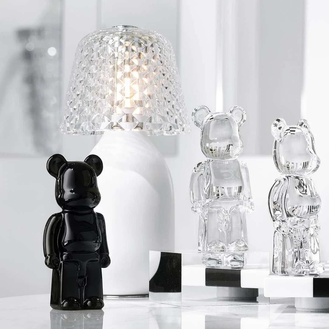 轻奢摆饰品网红大暴力熊客厅电视柜水晶卡通公仔小摆件酒柜装饰品